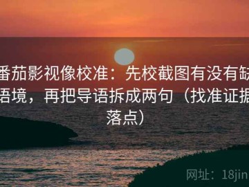 番茄影视像校准：先校截图有没有缺语境，再把导语拆成两句（找准证据落点）